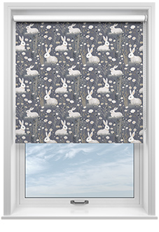 Bunny Meadows, Moonlit Grey - Twist&Fit Roller Blind